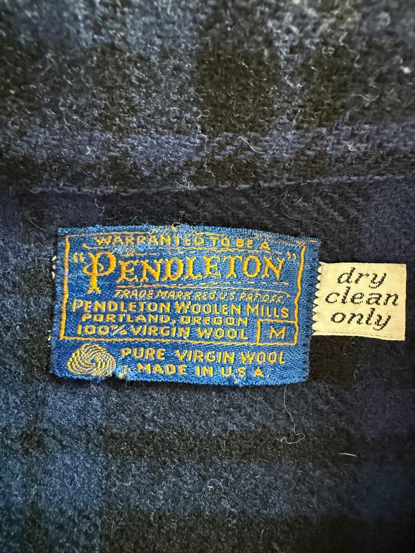 1970年代　ペンドルトン　ネイビーチェック柄　ウールジャケット