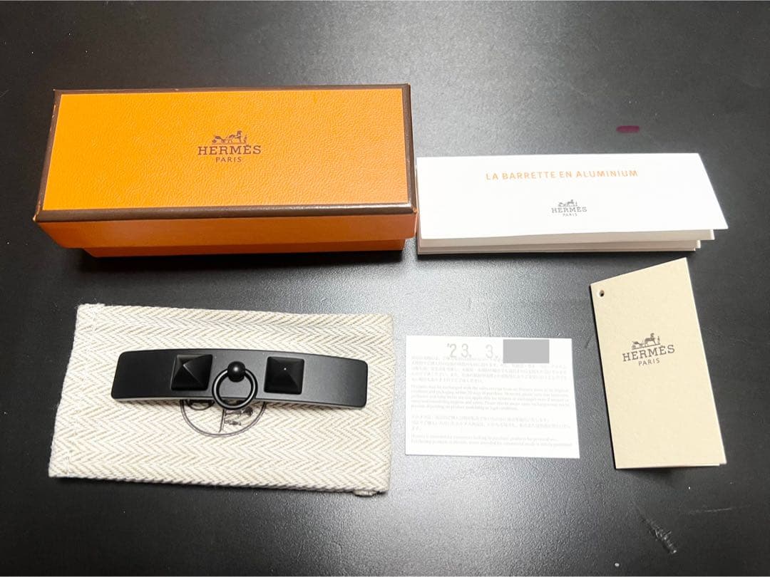 【週末限定】【新品未使用】HERMES エルメス カプリス PM バレッタ 黒