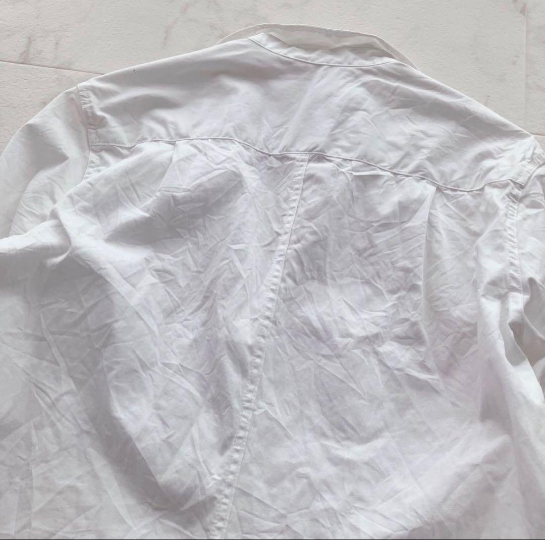 れいちゃんフランクアンドアイリーン　シワ加工　バリー　スキッパー　白シャツ