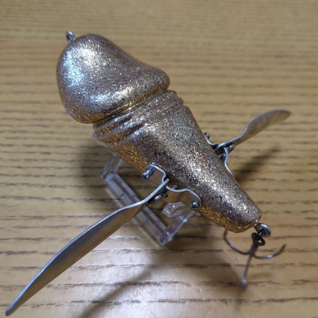 羽根モノ クローラー トップウォーター 金ラメ 金グリ ルアー